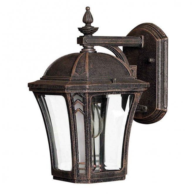 Hinkley HK-WABASH2-S Wabash Outdoor IP44 1 Light Small Wall Lantern in a Mocha Finish