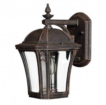 HK-WABASH2-S Wabash Outdoor IP44 1 Light Small Wall Lantern in a Mocha Finish