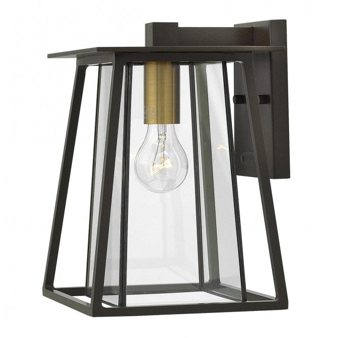 Hinkley HK-WALKER2-M Walker Outdoor IP44 1 Light Medium Wall Lantern in a Buckeye Bronze with Heritage Brass Finish