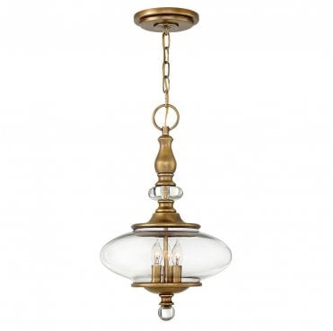 HK-WEXLEY-3P-HB Wexley 3 Light Pendant in a Heritage Brass Finish