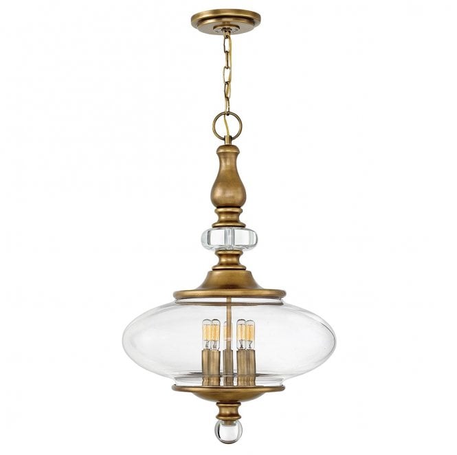 Hinkley HK-WEXLEY-5P-HB Wexley 5 Light Pendant in a Heritage Brass Finish