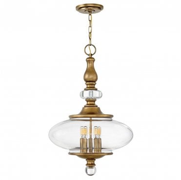 HK-WEXLEY-5P-HB Wexley 5 Light Pendant in a Heritage Brass Finish