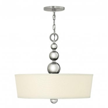 HK-ZELDA-P-B-PN Zelda 3 Light Pendant in a Polished Nickel Finish