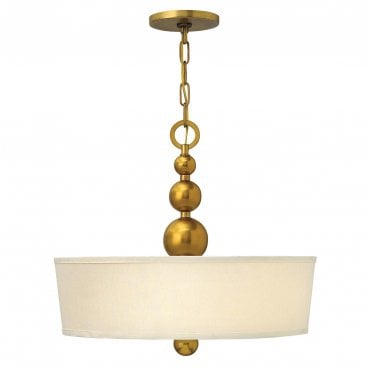 HK-ZELDA-P-B-VS Zelda 3 Light Pendant in a Vintage Brass Finish