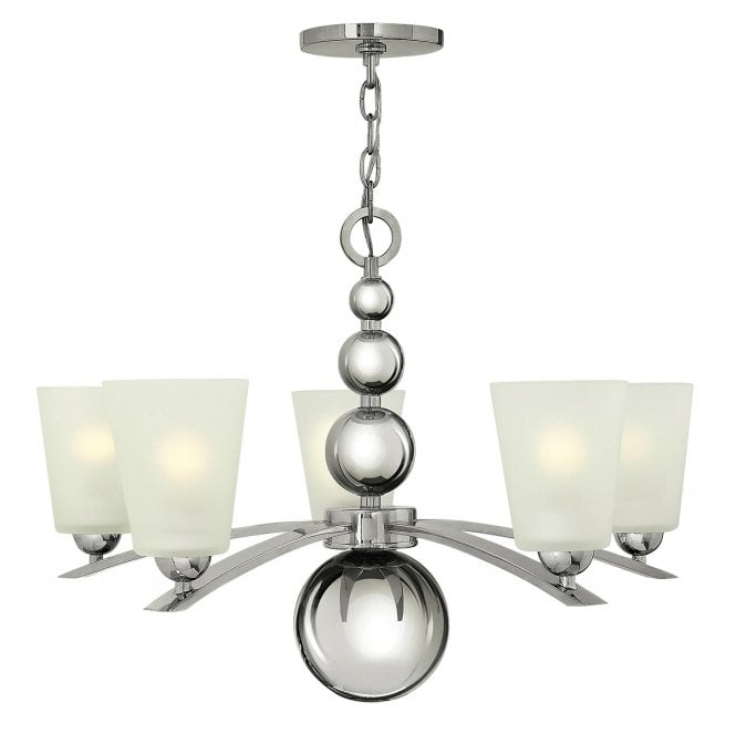 Hinkley HK-ZELDA5-PN Zelda 5 Light Chandelier in a Polished Nickel Finish