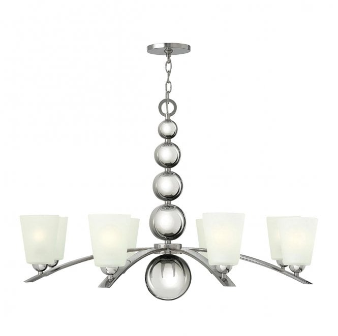 Hinkley HK-ZELDA8-PN Zelda 8 Light Chandelier in a Polished Nickel Finish