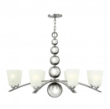 HK-ZELDA8-PN Zelda 8 Light Chandelier in a Polished Nickel Finish