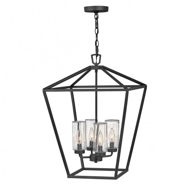 Hinkley QN-ALFORD-PLACE-4P-MB Alford Place Outdoor IP44 4 Light Pendant in a Museum Black Finish