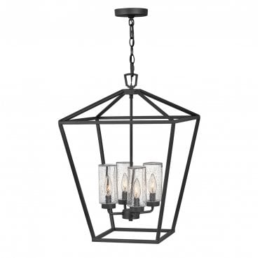 QN-ALFORD-PLACE-4P-MB Alford Place Outdoor IP44 4 Light Pendant in a Museum Black Finish