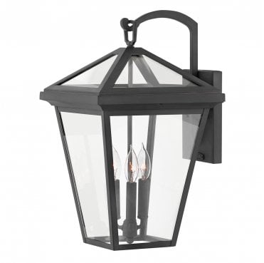 QN-ALFORD-PLACE2-L-MB Alford Place Outdoor IP44 3 Light Large Wall Lantern in a Museum Black Finish
