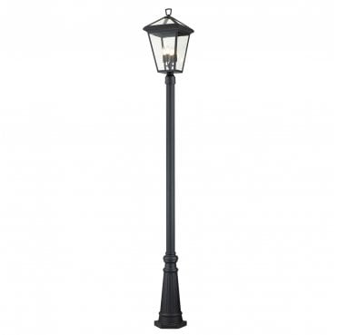 QN-ALFORD-PLACE5-L-MB Alford Place Outdoor IP44 4 Light Lamp Post in a Museum Black Finish