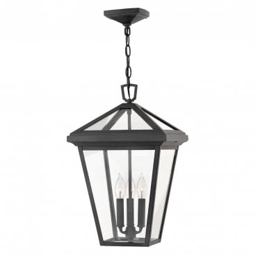 QN-ALFORD-PLACE8-L-MB Alford Place Outdoor IP44 3 Light Large Chain Lantern in a Museum Black Finish