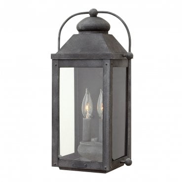 QN-ANCHORAGE-M Anchorage Outdoor IP44 2 Light Wall Lantern in an Aged Zinc Finish
