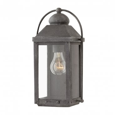 QN-ANCHORAGE-S Anchorage Outdoor IP44 1 Light Wall Lantern in an Aged Zinc Finish