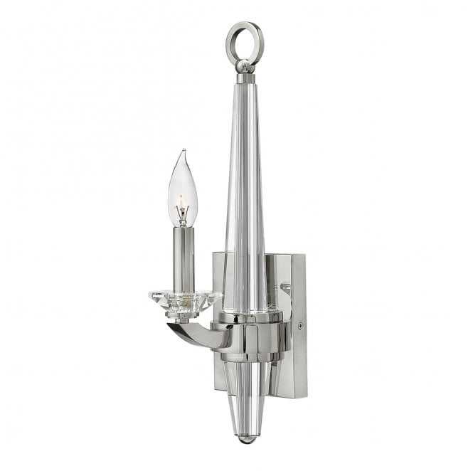 Hinkley QN-ASCHER1 Ascher 1 Light Wall Light in a Polished Nickel Finish