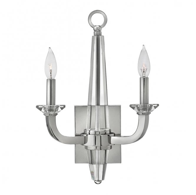 Hinkley QN-ASCHER2 Ascher 2 Light Wall Light in a Polished Nickel Finish