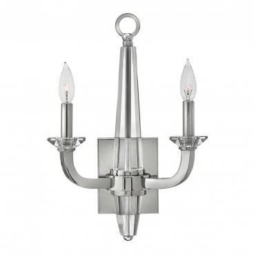 QN-ASCHER2 Ascher 2 Light Wall Light in a Polished Nickel Finish