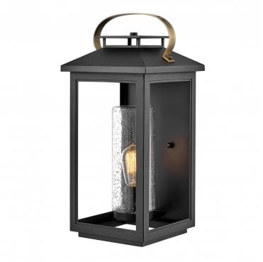 QN-ATWATER-L-BK Atwater Outdoor IP44 1 Light Large Wall Lantern in a Black Finish
