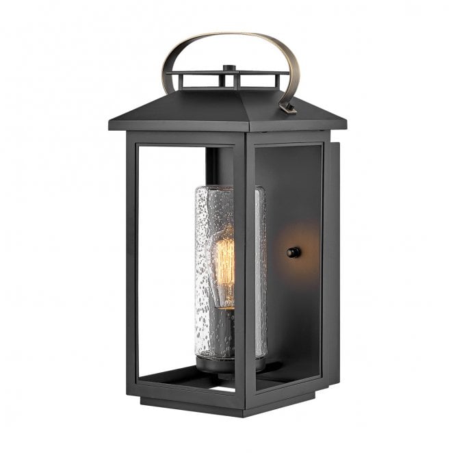 Hinkley QN-ATWATER-M-BK Atwater OutdoorIP44 1 Light Medium Wall Lantern in a Black Finish