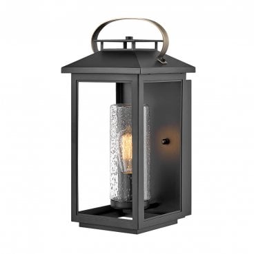QN-ATWATER-M-BK Atwater OutdoorIP44 1 Light Medium Wall Lantern in a Black Finish