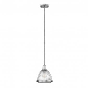 QN-ELROY-BN Elroy 1 Light Pendant in a Brushed Nickel Finish
