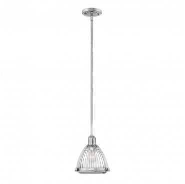 QN-ELROY-PN Elroy 1 Light Pendant in a Polished Nickel Finish