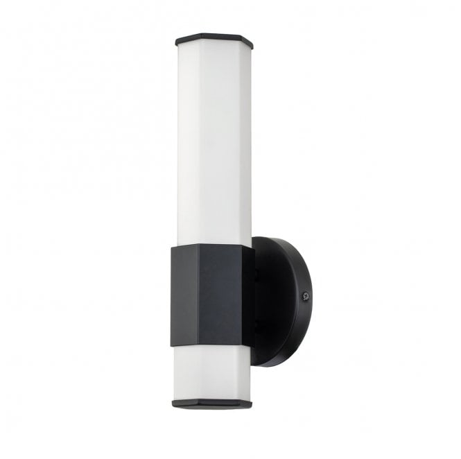 Hinkley QN-FACET-LED1-BK-BATH Facet IP44 Single LED Wall Light in a Matt Black Finish