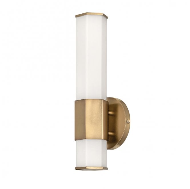 Hinkley QN-FACET-LED1-HB-BATH Facet IP44 Single LED Wall Light in a Heritage Brass Finish