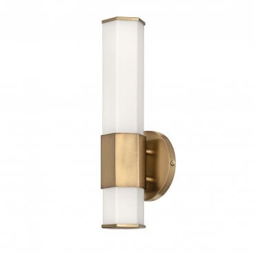 QN-FACET-LED1-HB-BATH Facet IP44 Single LED Wall Light in a Heritage Brass Finish