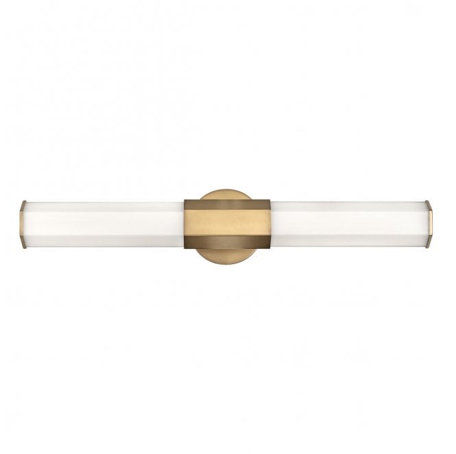 Hinkley QN-FACET-LED2-HB-BATH Facet IP44 Dual LED Wall Light in a Heritage Brass Finish