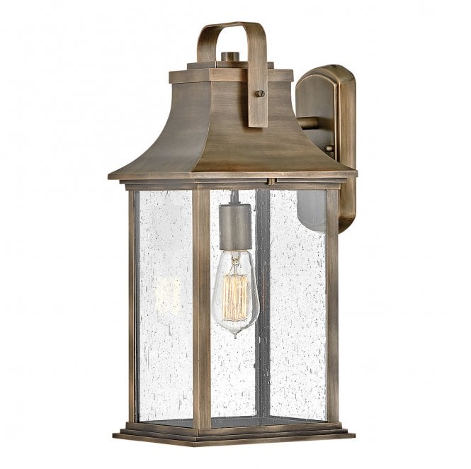 Hinkley QN-GRANT-L-BU Grant Outdoor IP44 1 Light Large Wall Lantern in a Burnished Bronze Finish