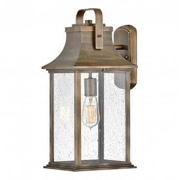 QN-GRANT-L-BU Grant Outdoor IP44 1 Light Large Wall Lantern in a Burnished Bronze Finish