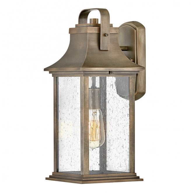 Hinkley QN-GRANT-M-BU Grant Outdoor IP44 1 Light Medium Wall Lantern in a Burnished Bronze Finish