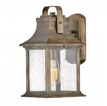 QN-GRANT-S-BU Grant Outdoor IP44 1 Light Small Wall Lantern in a Burnished Bronze Finish