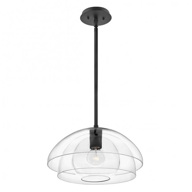 Hinkley QN-LOTUS-P-BLK Lotus 1 Light Pendant in a Black Finish