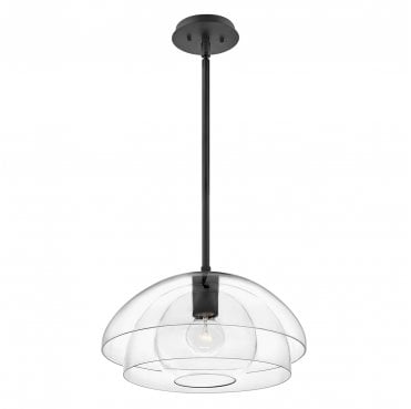 QN-LOTUS-P-BLK Lotus 1 Light Pendant in a Black Finish