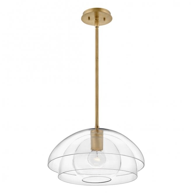 Hinkley QN-LOTUS-P-HBR Lotus 1 Light Pendant in a Hertiage Brass Finish