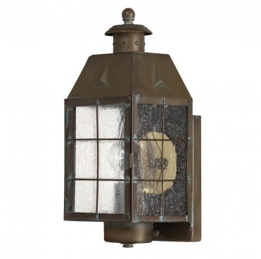 QN-NANTUCKET-M-AS Nantucket Outdoor IP44 1 Light Medium Wall Lantern in a Brass Finish