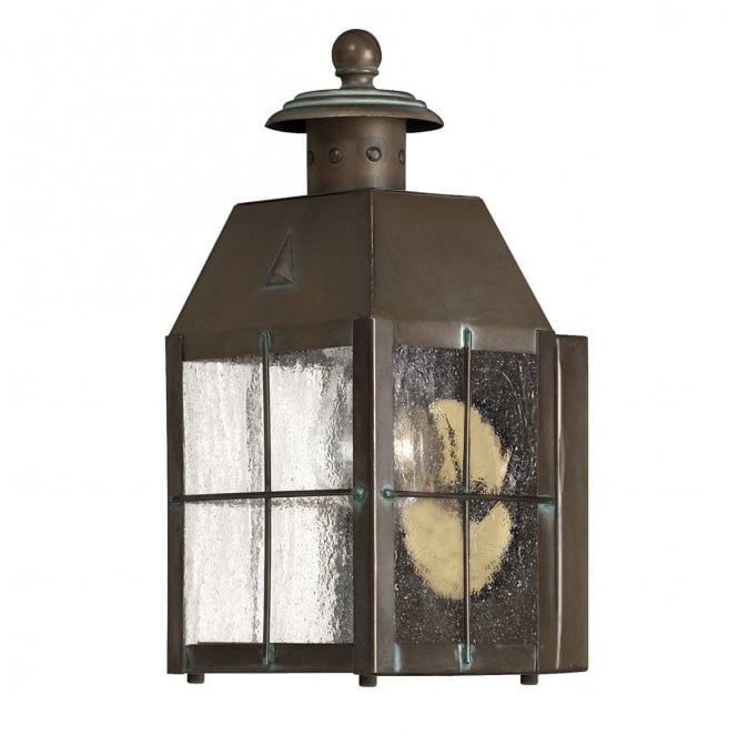 Hinkley QN-NANTUCKET-XS-AS Nantucket Outdoor IP44 1 Light Extra Small Wall Lantern in a Brass Finish