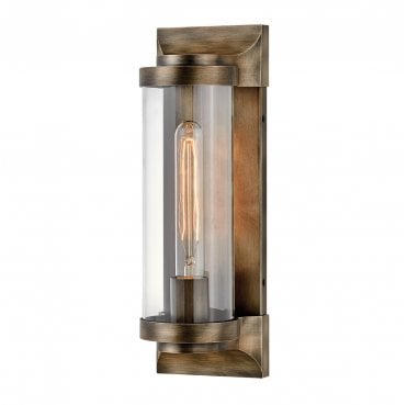 QN-PEARSON-M-BU Pearson Outdoor IP44 1 Light Medium Wall Lantern in a Burnished Bronze Finish