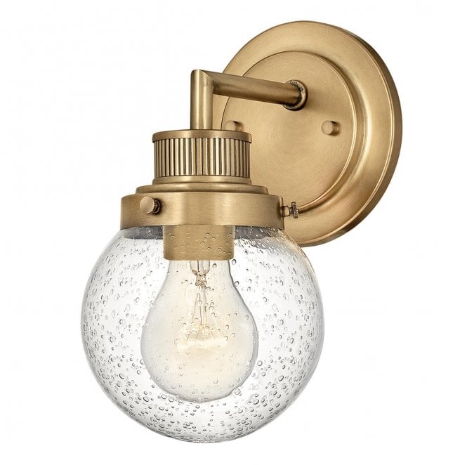 Hinkley QN-POPPY1-HB-BATH Poppy IP44 1 Light Wall Light in a Heritage Brass Finish