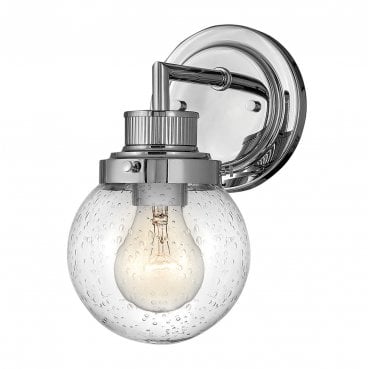 QN-POPPY1-PC-BATH Poppy IP44 1 Light Wall Light in a Polished Chrome Finish