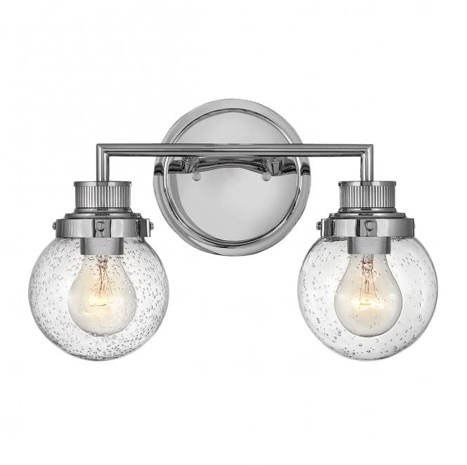 Hinkley QN-POPPY2-PC-BATH Poppy IP44 2 Light Wall Light in a Polished Chrome Finish
