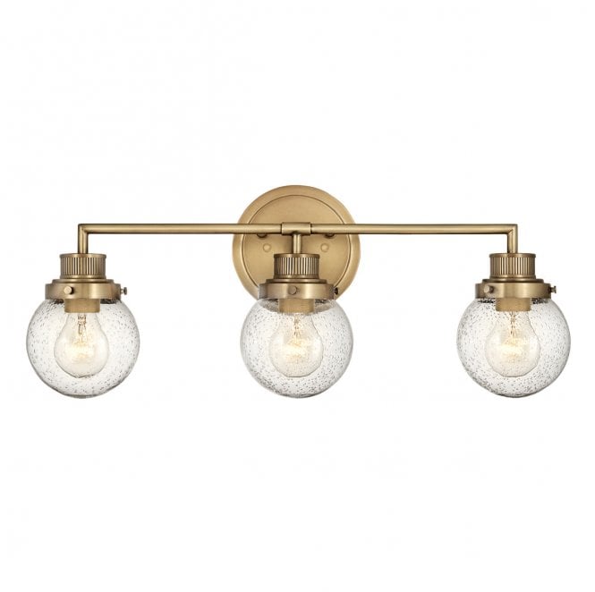 Hinkley QN-POPPY3-HB-BATH Poppy IP44 3 Light Wall Light in a Hertiage Brass Finish