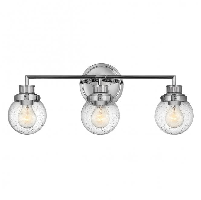 Hinkley QN-POPPY3-PC-BATH Poppy IP44 3 Light Wall Light in a Polished Chrome Finish