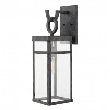 QN-PORTER-L-DZ Porter Outdoor IP44 1 Light Large Wall Lantern in an Aged Zinc Finish