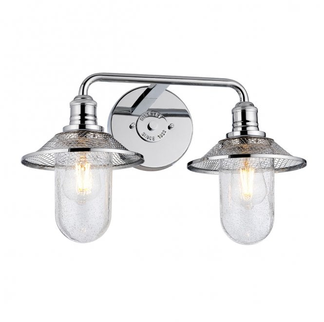 Hinkley QN-RIGBY2-BATH-PC Rigby IP44 2 Light Wall Light in a Polished Chrome Finish