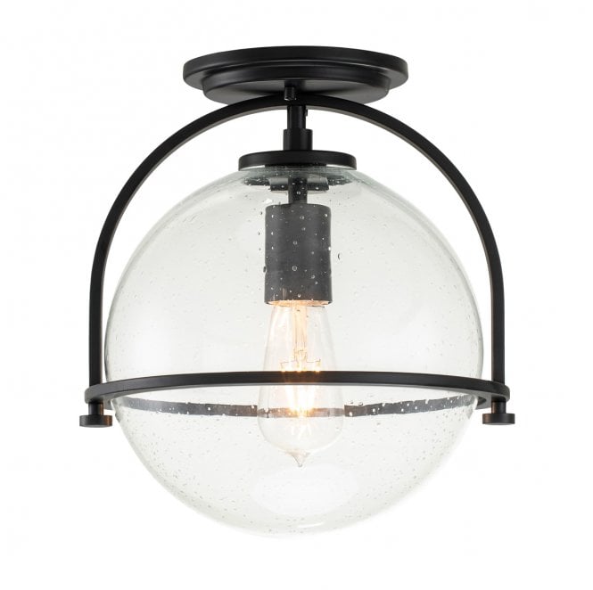 Hinkley QN-SOMERSET-F-C-BK Somerset 1 Light Flush Mount in a Black Finish
