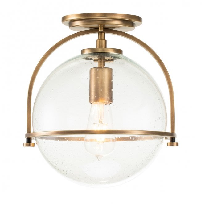 Hinkley QN-SOMERSET-F-C-HB Somerset 1 Light Flush Mount in a Heritage Brass Finish