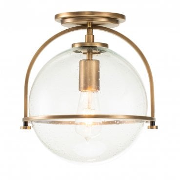 QN-SOMERSET-F-C-HB Somerset 1 Light Flush Mount in a Heritage Brass Finish